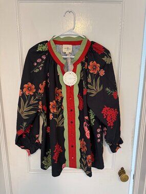 Umgee Floral Blouse-1X